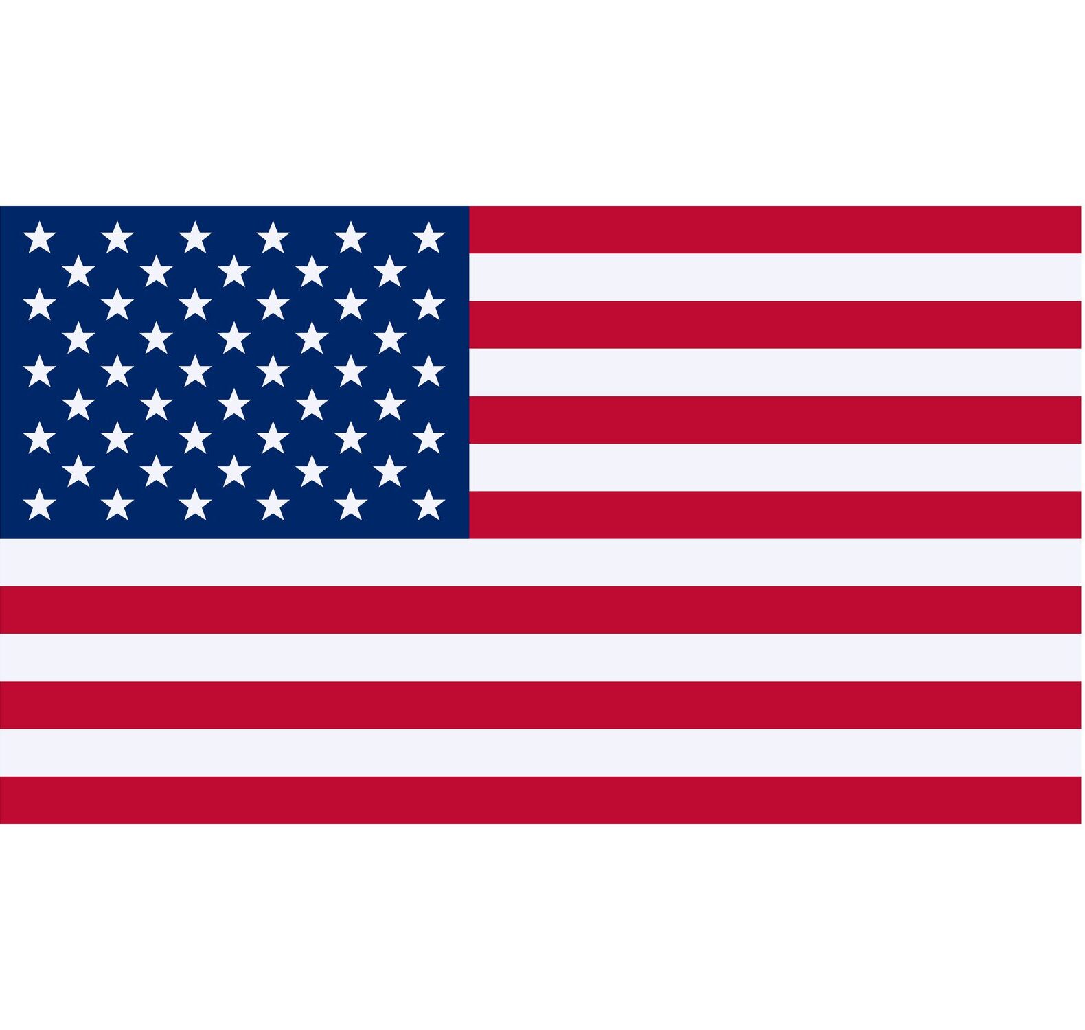 The flag of the United States with 50 stars and 13 stripes.