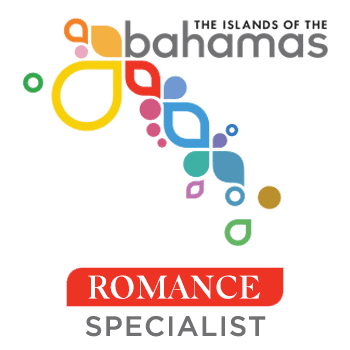 Logo for Bahamas Romance Specialist featuring colorful design and text.