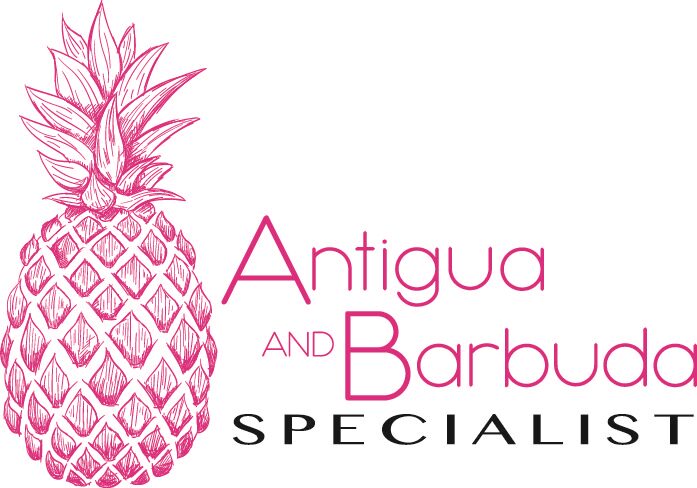 Pink pineapple graphic with 'Antigua and Barbuda Speciali' text.