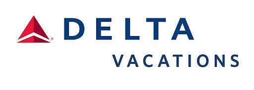 Delta Vacations logo with blue text on white background.